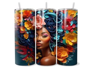 Színes Virágos  Afro Tumbler