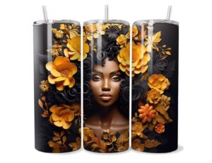 Aranyló Virágos Afro Tumbler