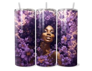 Lila Virágos Afro Tumbler