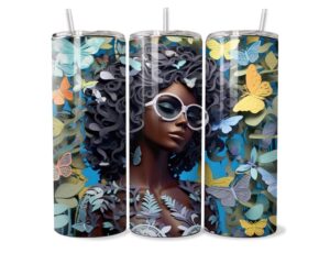 Pillangó és Afro Szépség Tumbler