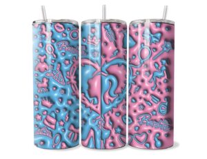 Rózsaszín-Kék Ikonikus Dizájn Tumbler