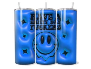 Kék Groovy Smiley Tumbler