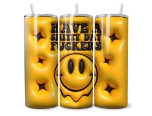 Sárga Groovy Smiley Tumbler