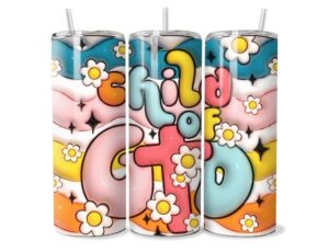 Retro Virággyermek Tumbler