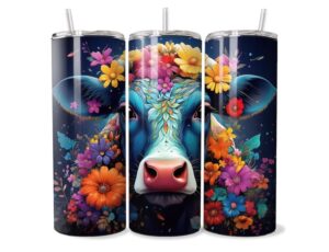 Neon Színes Tehén Tumbler