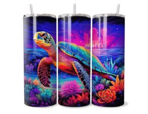 Neon Tengeri Teknős Tumbler
