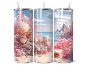 Rózsaszín Tengerparti Kagyló Tumbler