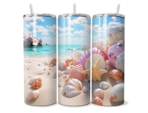 Tengerparti Kagylók és Csillag Tumbler