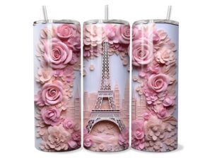 Párizsi Rózsa Eiffel-torony Tumbler