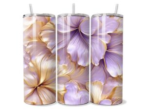 Lila Arany Virág Tumbler
