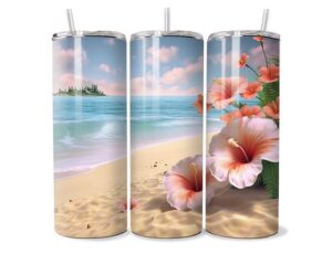 Trópusi Tengerparti Hibiszkusz Tumbler