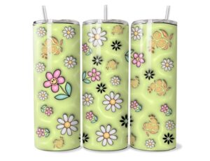 Zöld Tavaszi Virágmező Tumbler