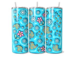 Kék Virágoskert Tumbler