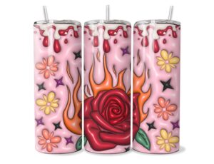 Lángoló Rózsa Tumbler